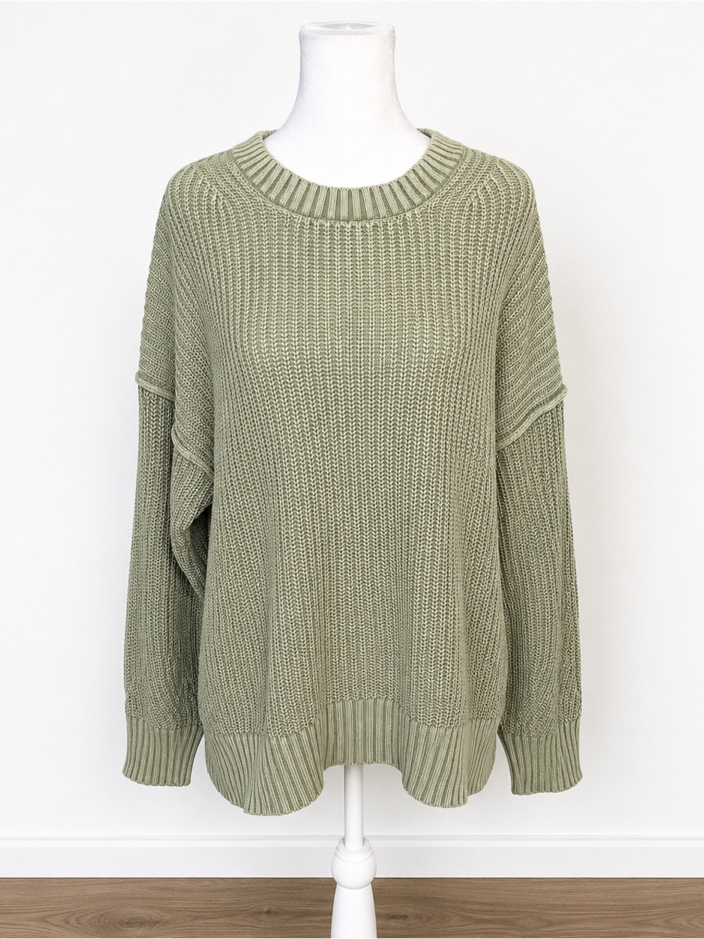 American Eagle Oversized Sage Green Chunky Knit Sweater NWT Size S
